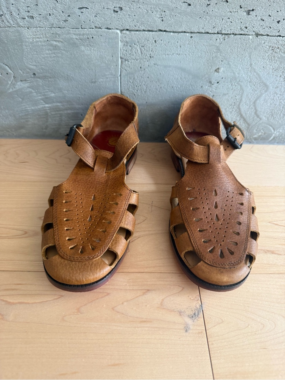 Tan Leather Boho Style Sandals